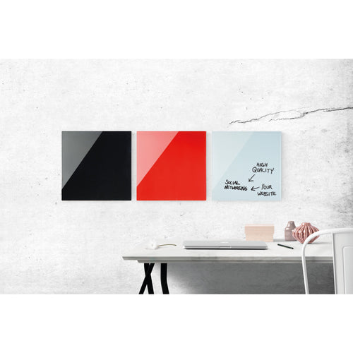 Bi-office Glass Magnetic Board Red Surface Frameless 48x48cm Gl150301