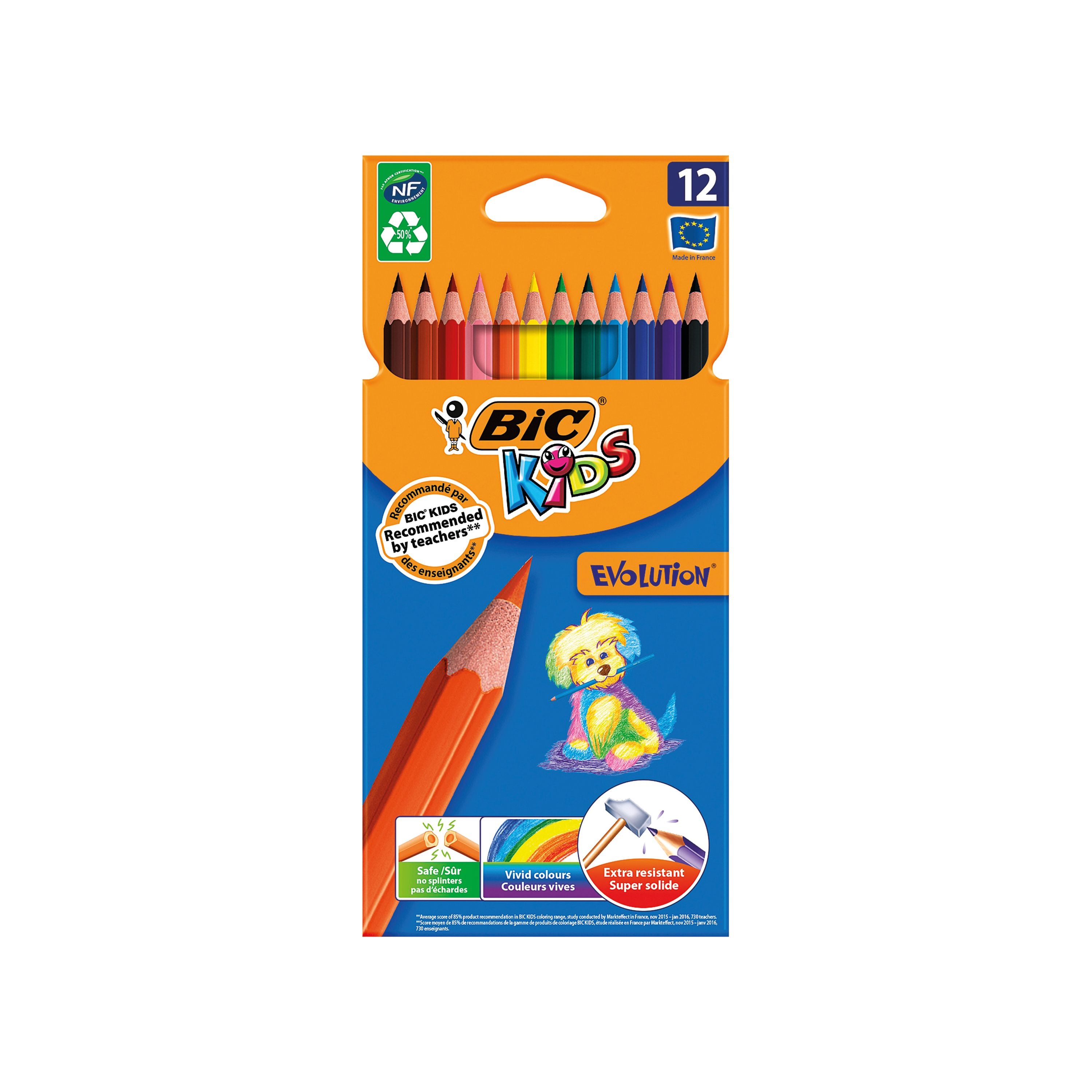 Bic Kids Evolution Ecolutions Colouring Pencils Assorted - (Pack of 12)