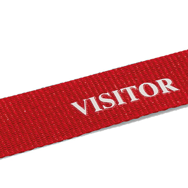 Durable Soft Textile Visitor Lanyard With Clip And Breakaway Red (pack Of 10) 823803
