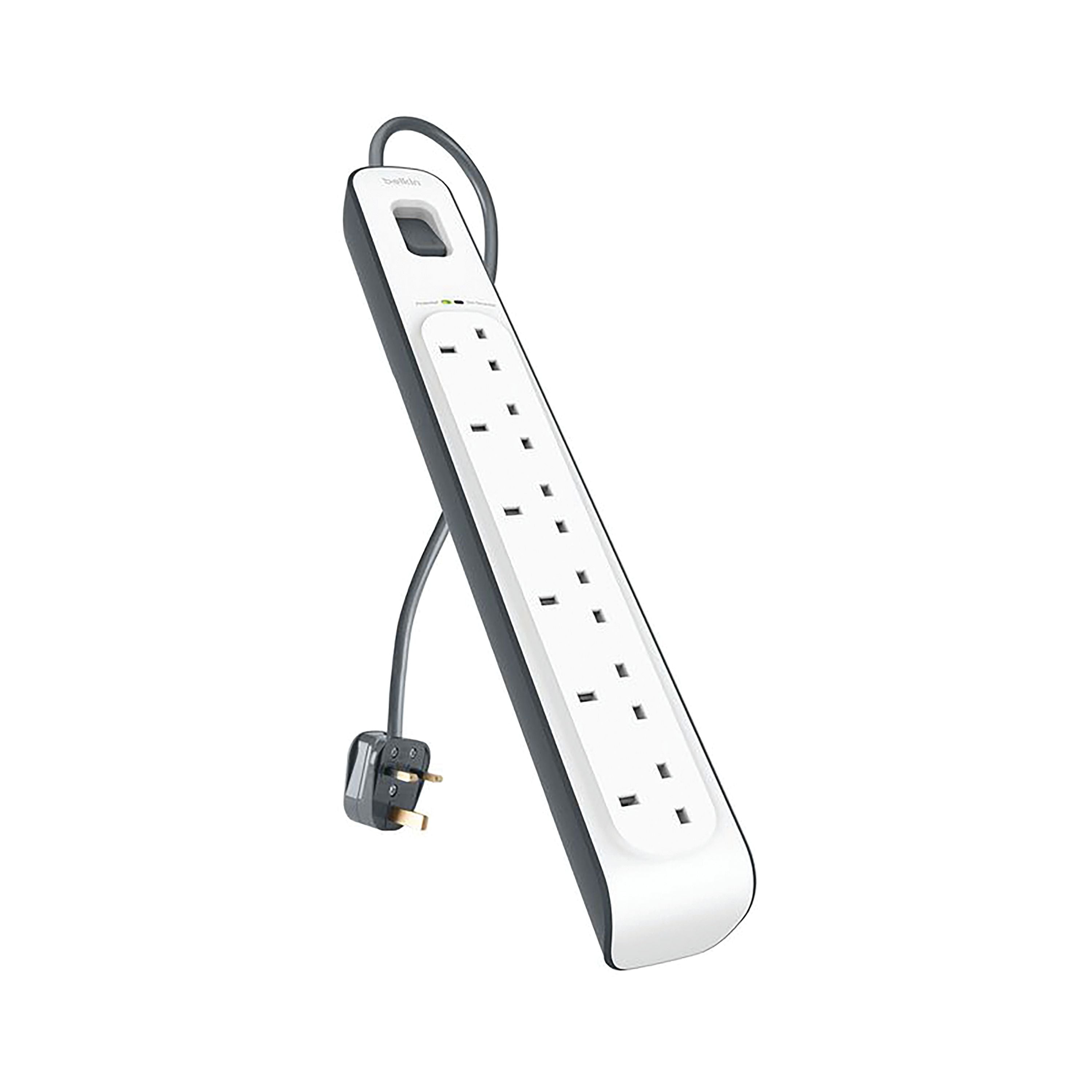 Belkin Surge Protector Extension Lead 6 Sockets 2m White Bsv603af2m