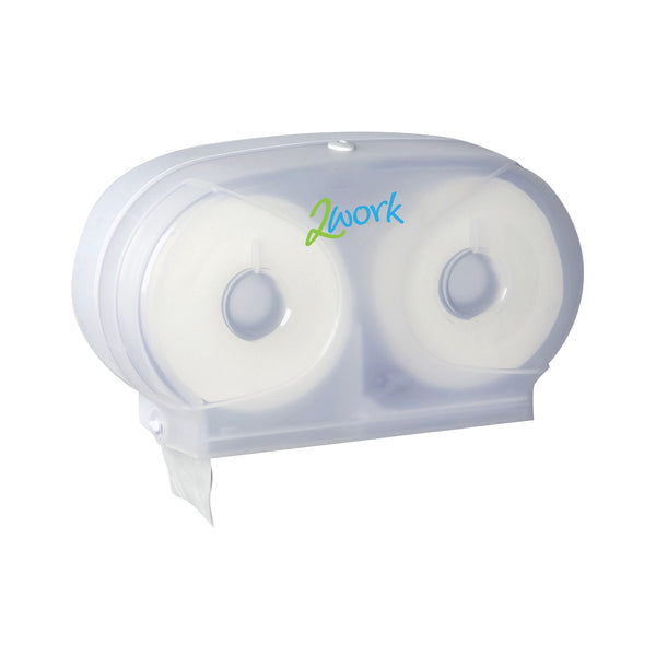2work Micro Twin Toilet Roll Dispenser 2w06438