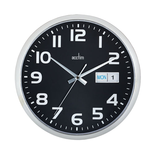 Acctim Supervisor Wall Clock 320mm Chrome/black 21023