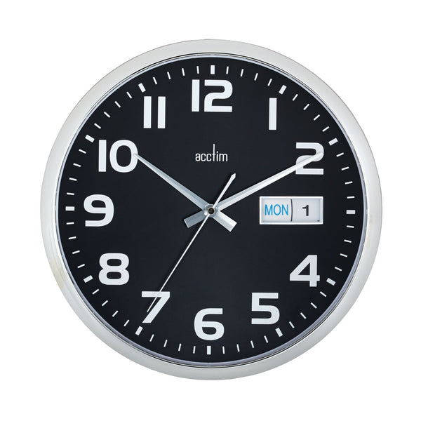 Acctim Supervisor Wall Clock 320mm Chrome/black 21023