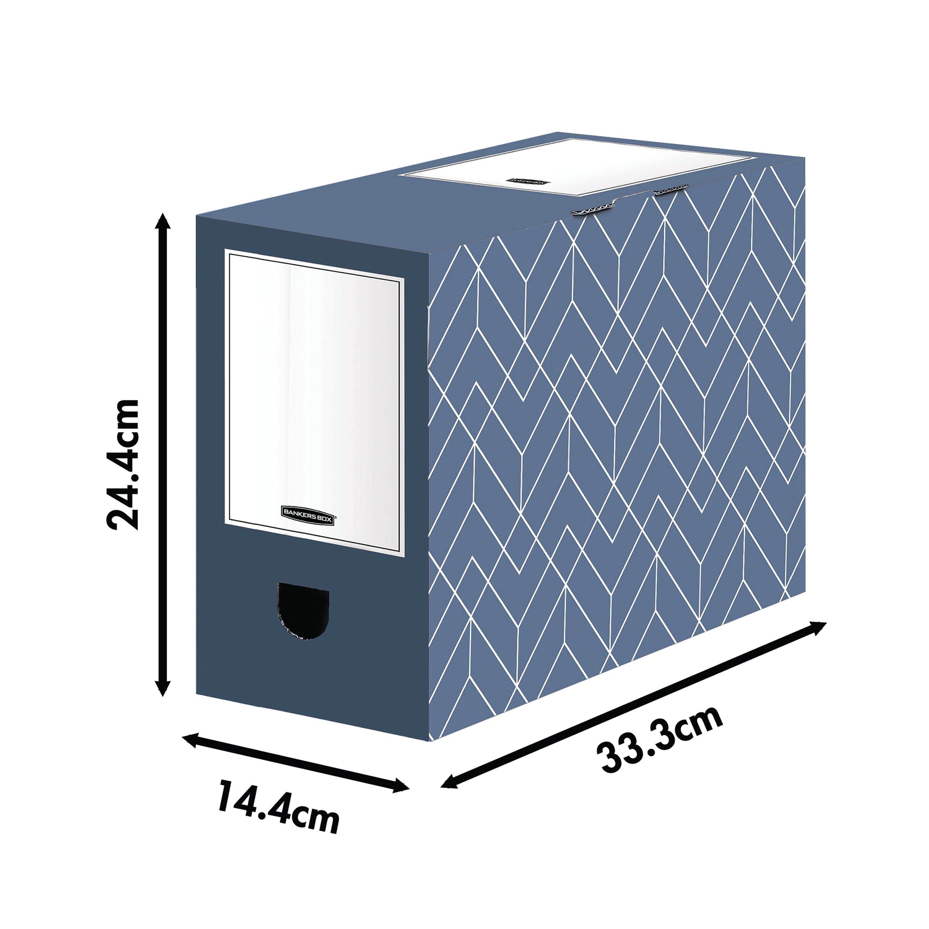 Bankers Box Decor 150mm Transfer File Slate Blue – (Pack of 5)