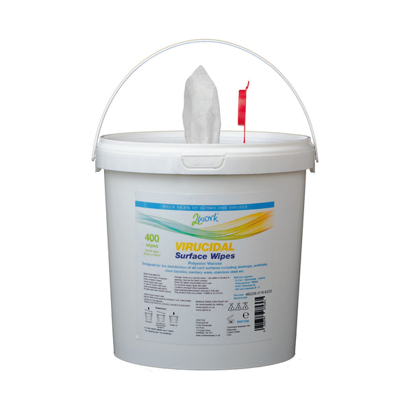 2work Disinfectant Virucidal Multi Surface Wipes (pack Of 400) 2w07536