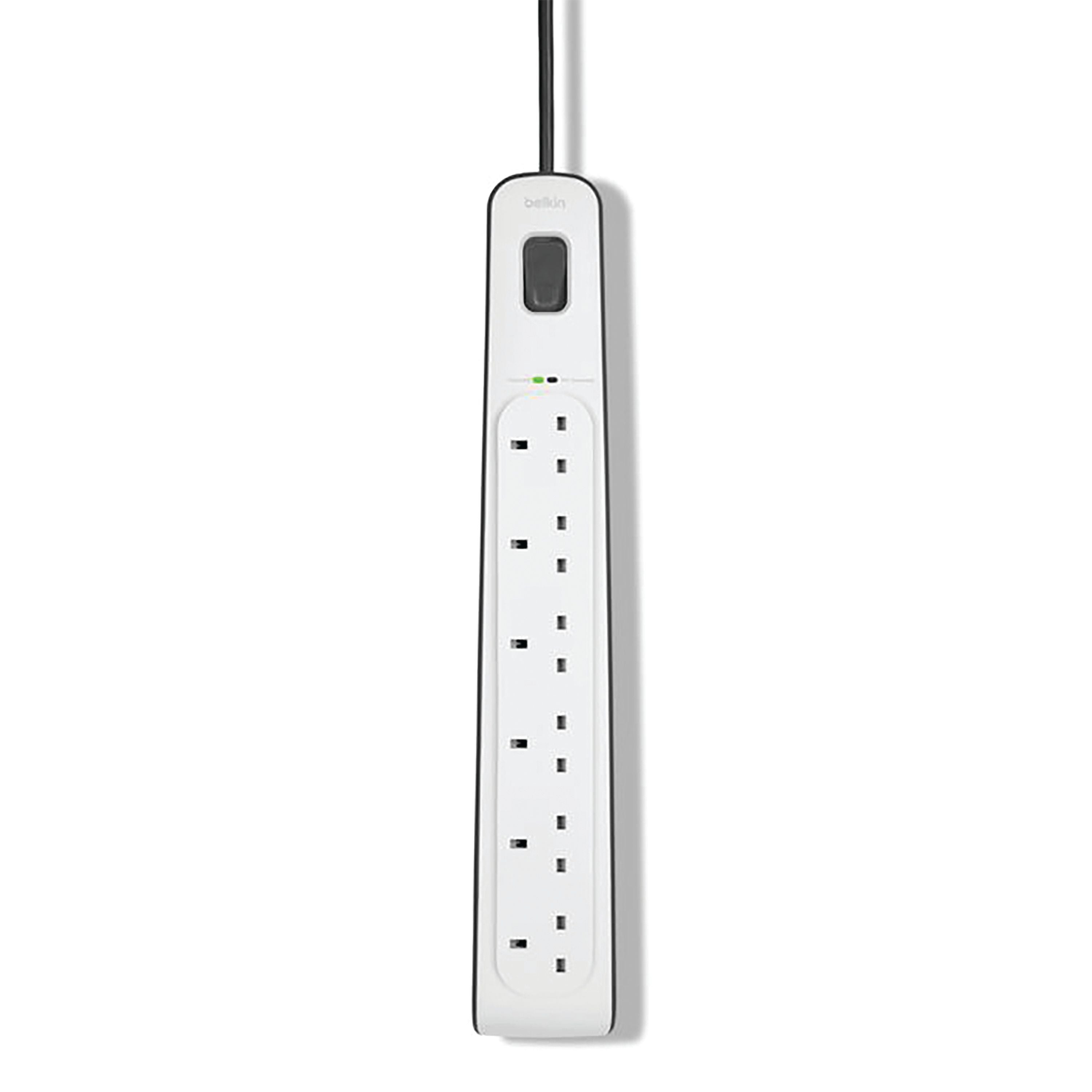 Belkin Surge Protector Extension Lead 6 Sockets 2m White Bsv603af2m