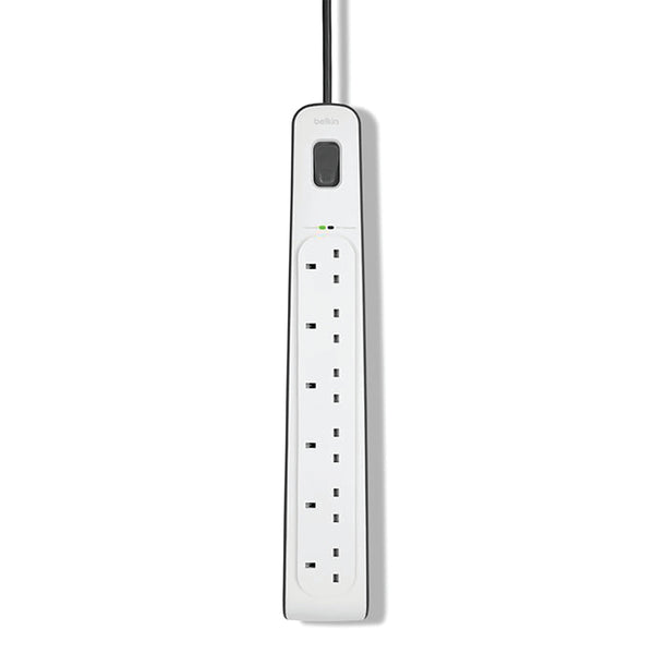 Belkin Surge Protector Extension Lead 6 Sockets 2m White Bsv603af2m