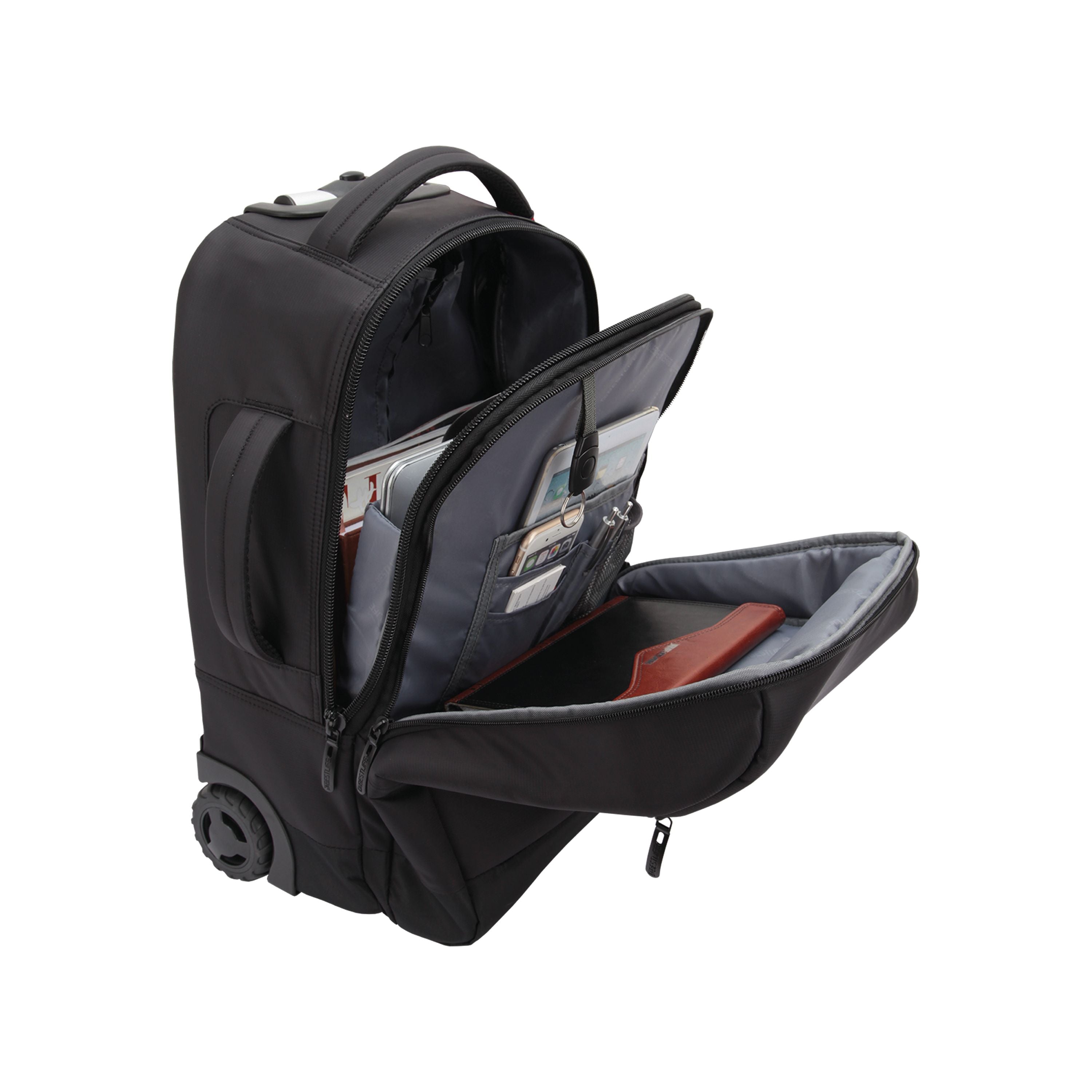 Bestlife 15.6 Inch Trolley Backpack Usb Black And Green Bt-3335p
