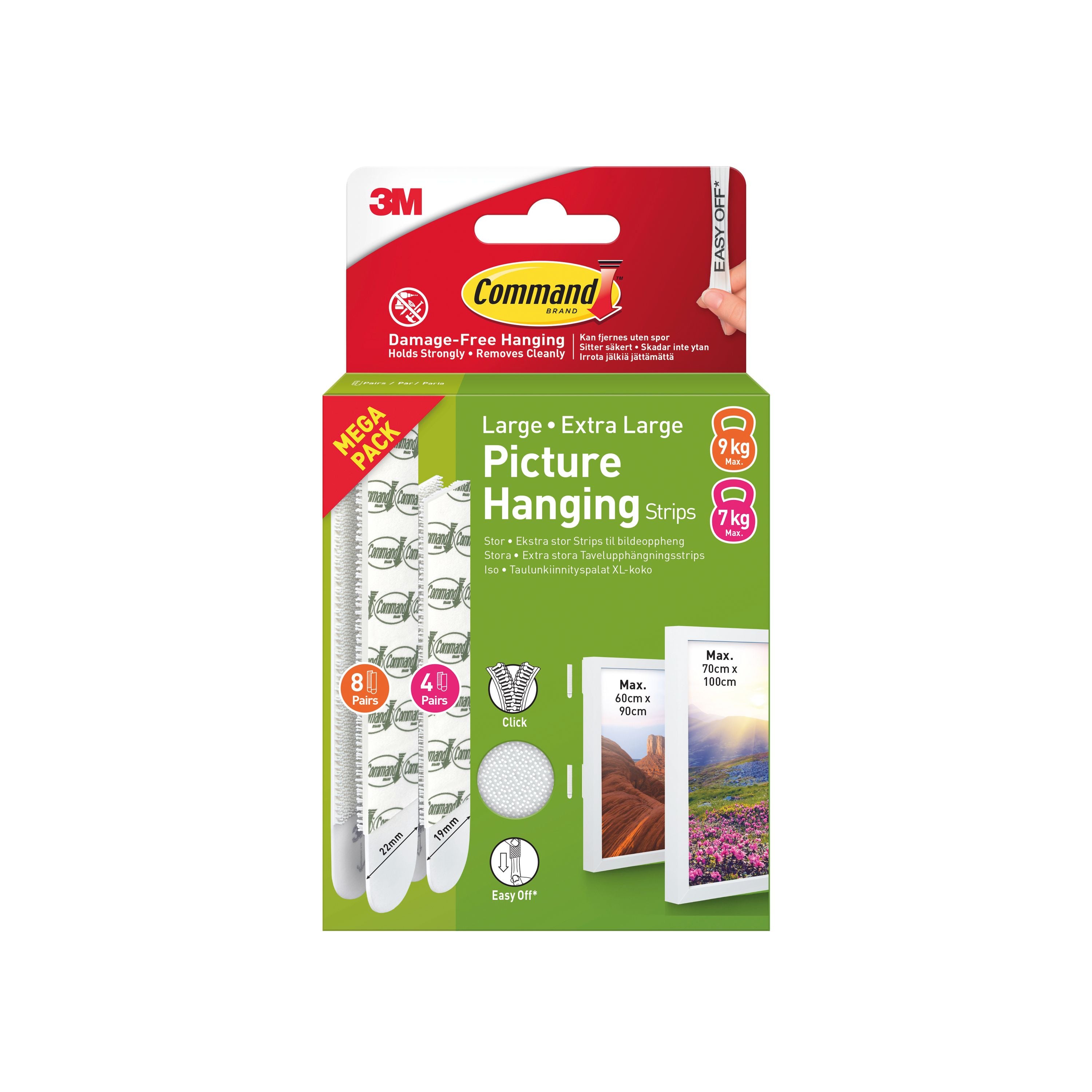 Command Picture Hanging Strips Large Extra Large White – (Pack of 24)