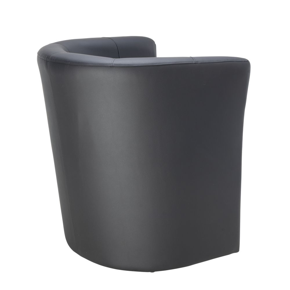 First Tub Chair Leather Look Black Kf74899
