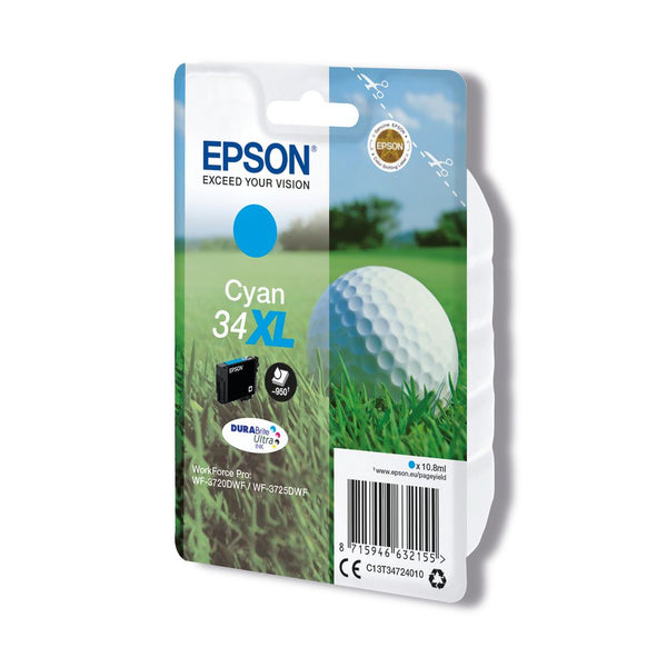 Epson 34xl Golf Ball Durabrite Ultra Ink Cartridge High Yield Cyan C13t34724010