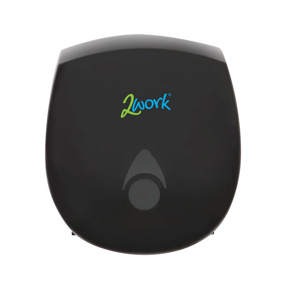 2work Recycled Mini Jumbo Toilet Roll Dispenser Black 2w11361