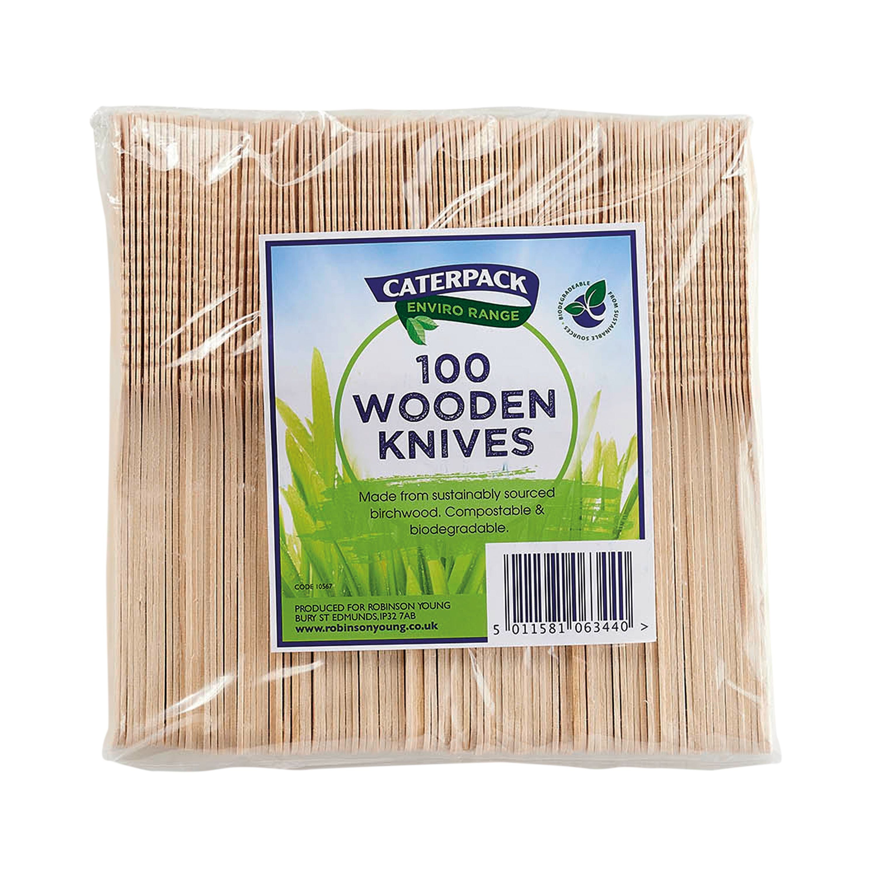 Caterpack Enviro Wooden Knives (pack Of 100) Ry10567