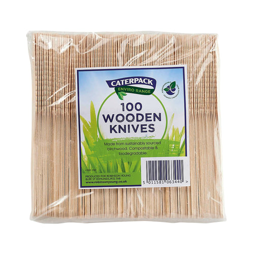Caterpack Enviro Wooden Knives (pack Of 100) Ry10567