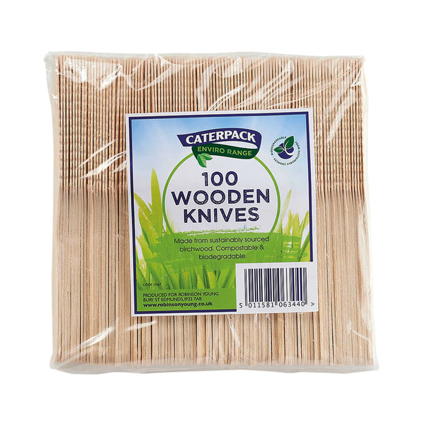 Caterpack Enviro Wooden Knives (pack Of 100) Ry10567