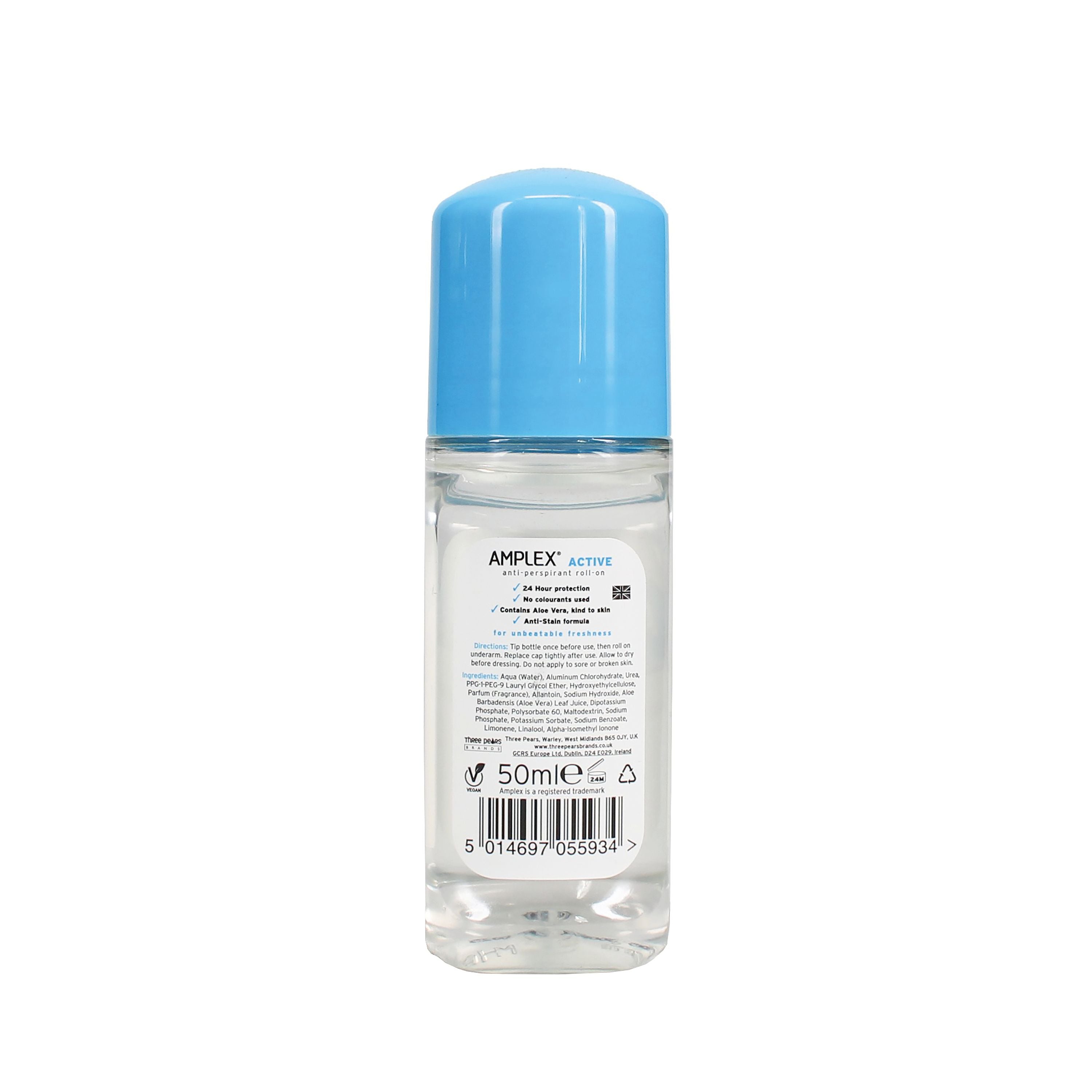 Amplex Roll On Deodorant Active 50ml – (Pack of 12)
