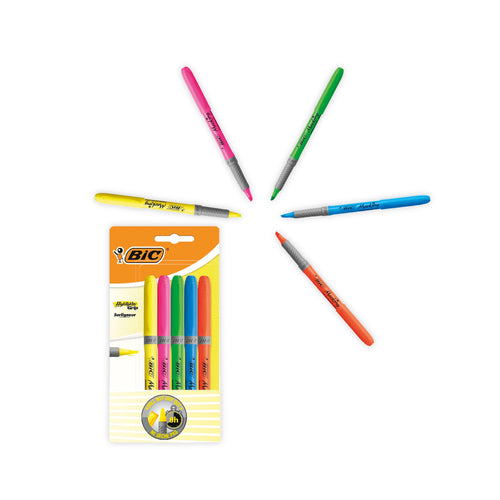 Bic Highlighter Grip Chisel Tip Assorted - (Pack of 5)