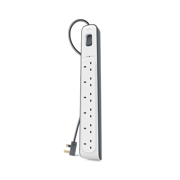 Belkin Surge Protector Extension Lead 6 Sockets 2m White Bsv603af2m