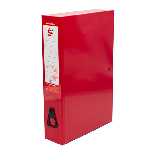 5 Star Office Box File Foolscap Red – (Pack of 5)
