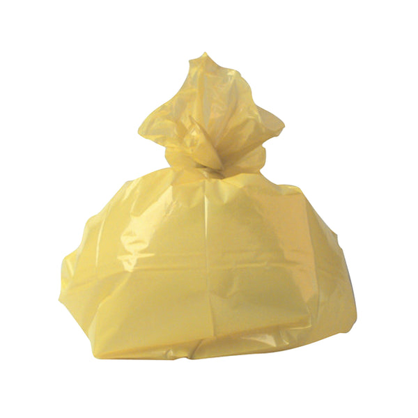 2WORK Medium Duty Refuse Sack Yellow  (Pack of 200)