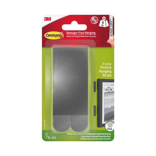 Command Picture Hanging Strips Heavyweight XL Black – (Pack of 8)