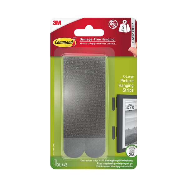 Command Picture Hanging Strips Heavyweight XL Black – (Pack of 8)