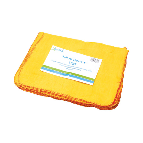 2WORK Yellow Duster 508x355mm – (Pack of 10)