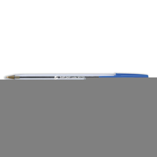 5 Star Office Ball Pen Clear Barrel Medium 1.0mm Tip 0.4mm Line Blue – (Pack of 50)