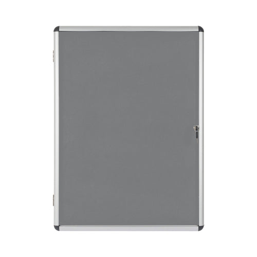 Bi-office Enclore Felt Indoor Lockable Glazed Case 720x981x35mm Grey Vt630103150
