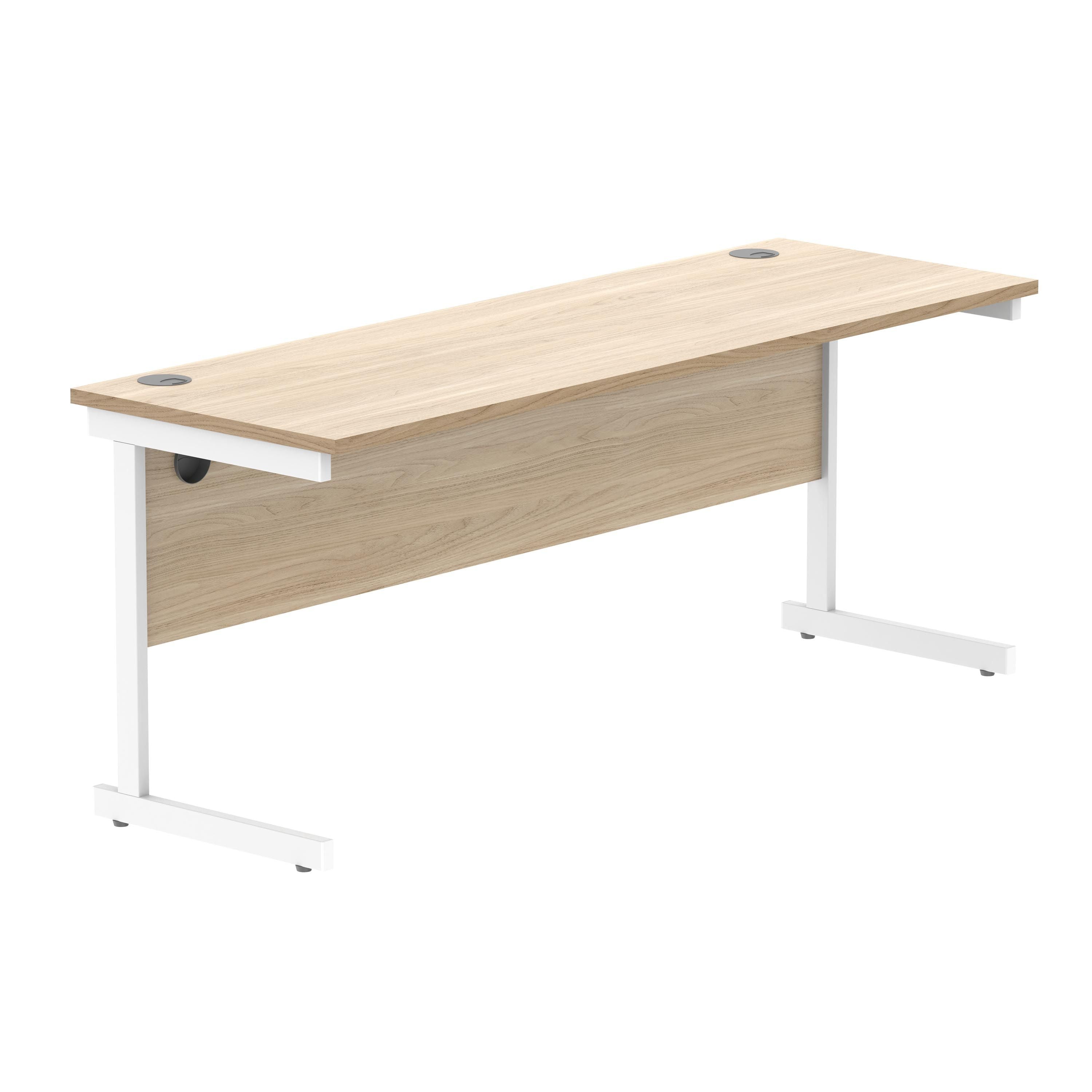 Astin Rectangular Single Upright Cantilever Desk 1800x600x730mm Oak/white Kf800063