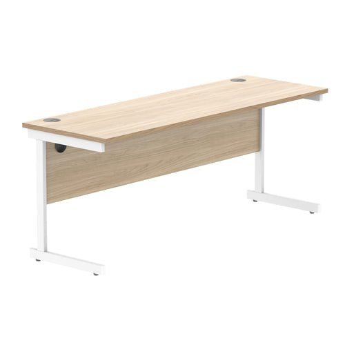 Astin Rectangular Single Upright Cantilever Desk 1800x600x730mm Oak/white Kf800063