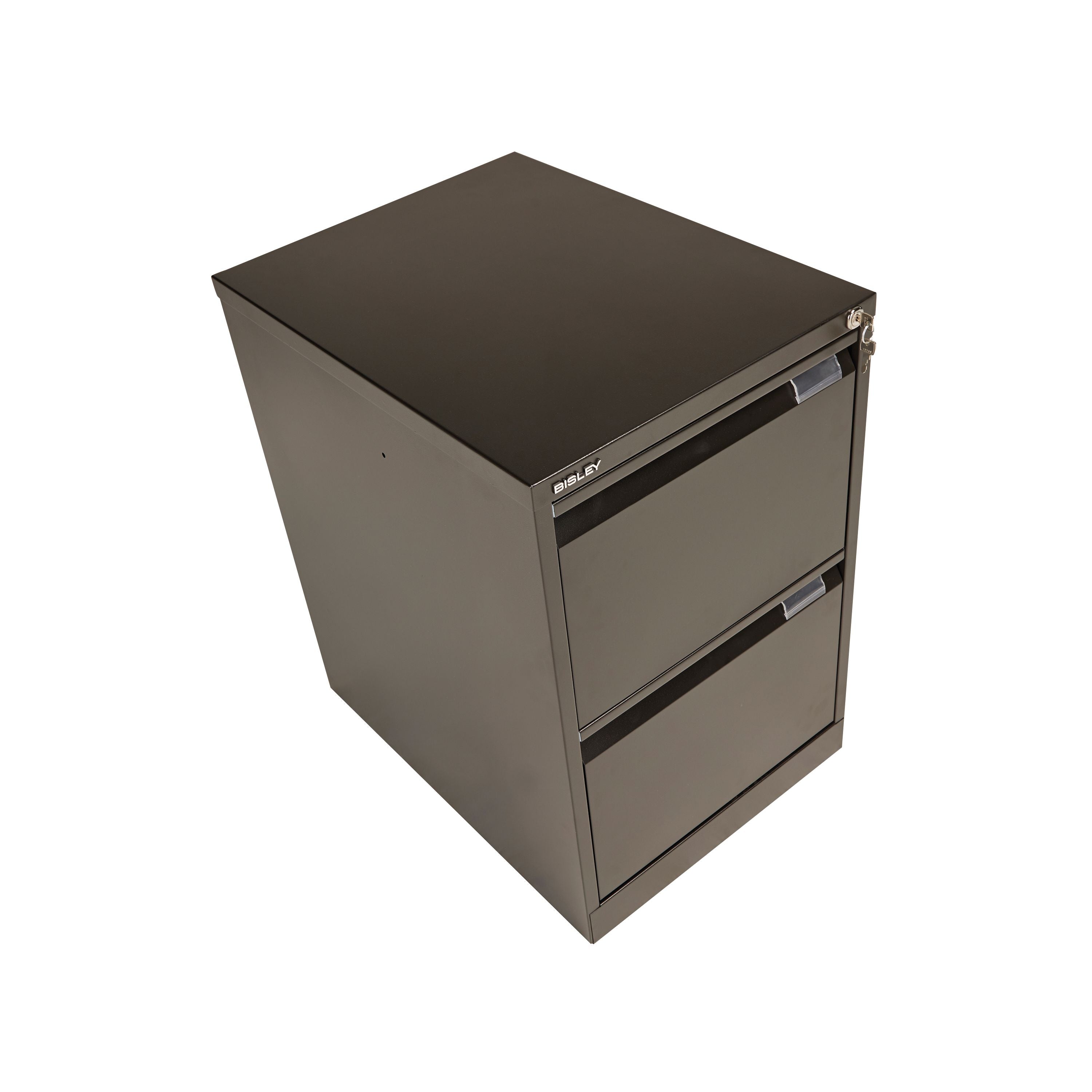 Bisley 2 Drawer Filing Cabinet Lockable 470x622x711mm Black Bs2e Black