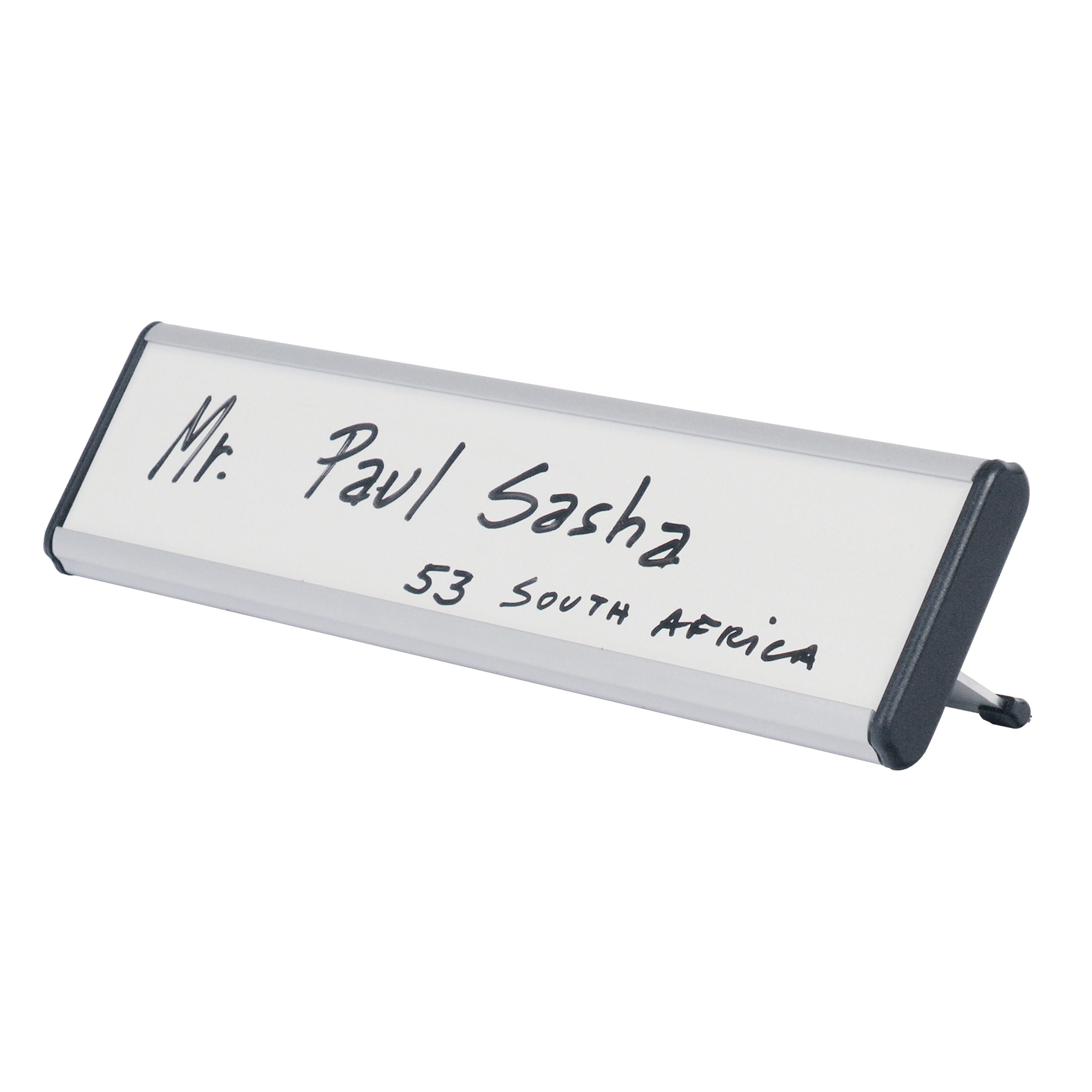 Bi-office Drywipe Desk Nameplate 60x220x20mm White Npl01011
