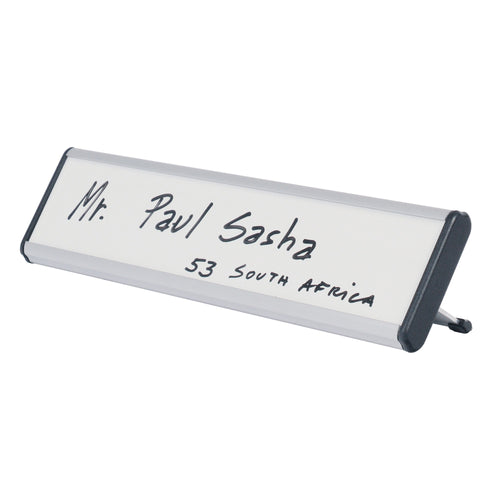 Bi-office Drywipe Desk Nameplate 60x220x20mm White Npl01011