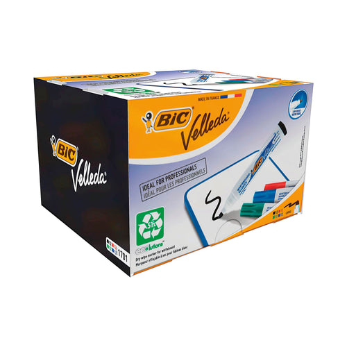 Bic Velleda 1701 Drywipe Marker Assorted – (Pack of 48)