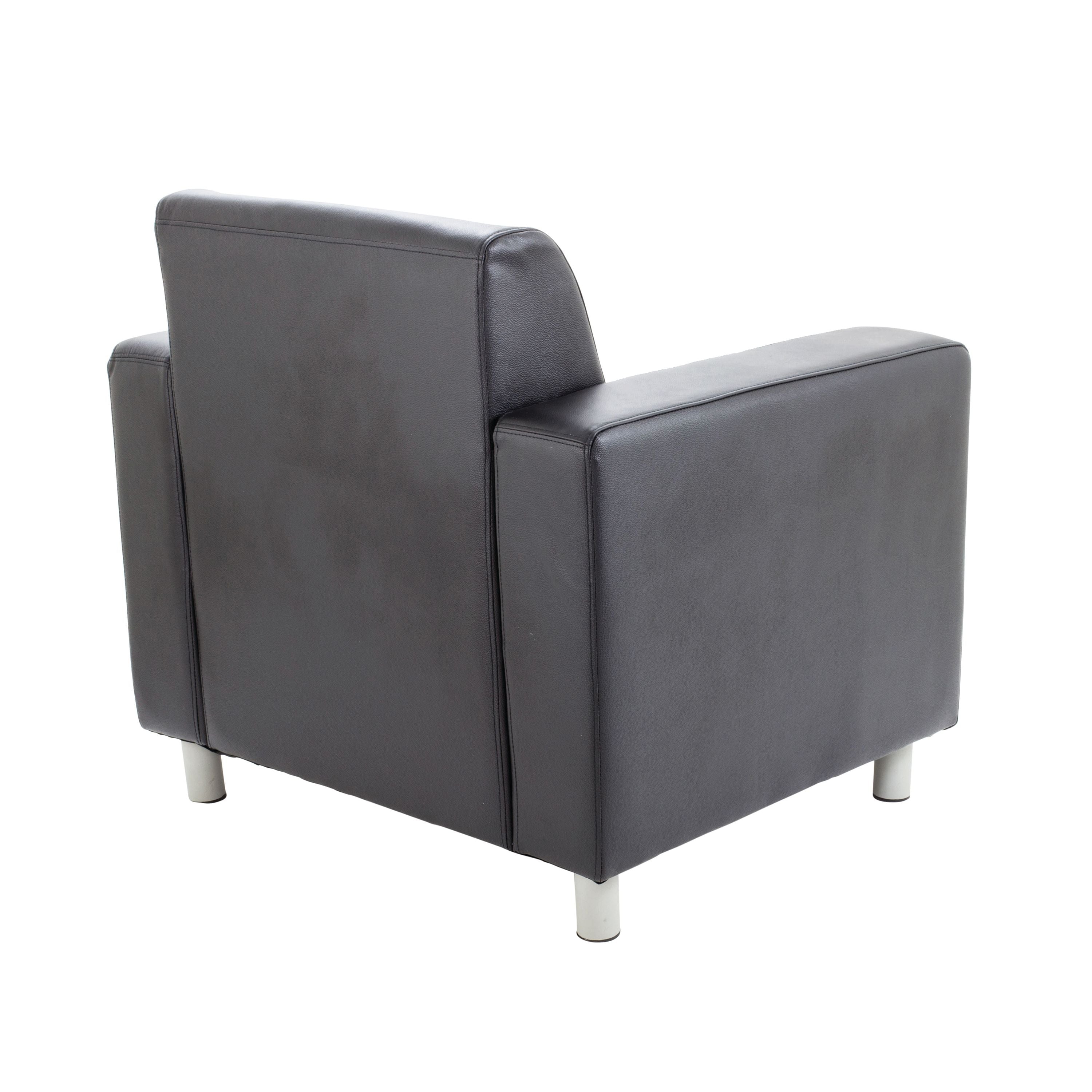 Avior Executive Reception Armchair 850x790x810mm Leather Faced Black Kf03529