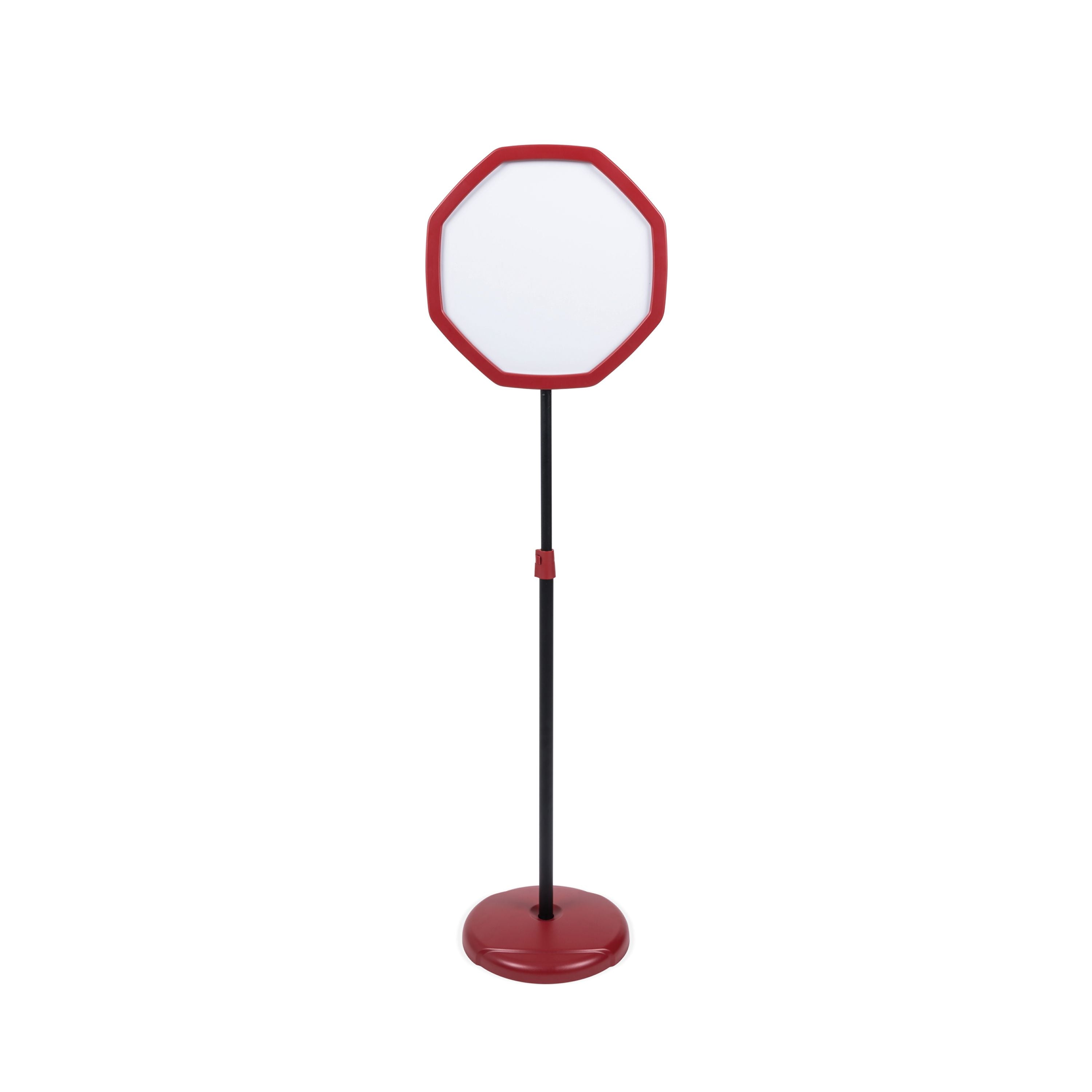 Bi-office Red Octagonal Floor Sign Magnetic Drywipe Surface Sig08071010