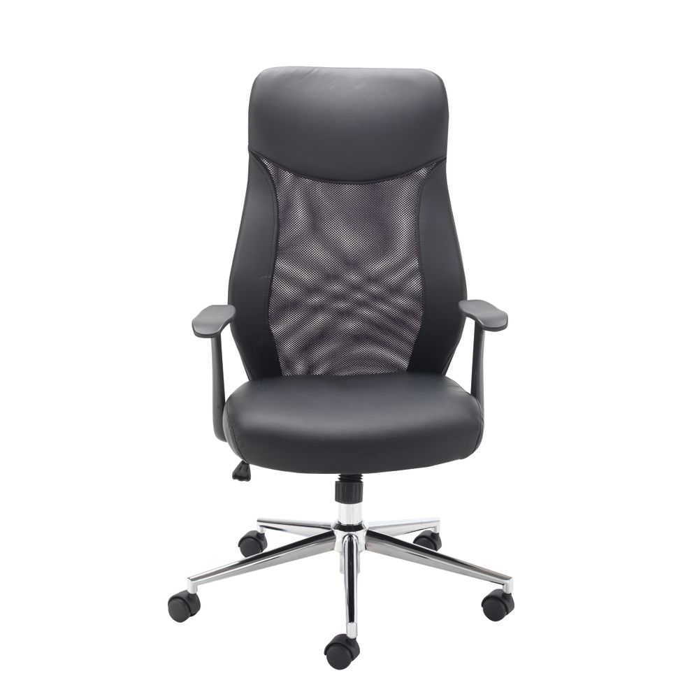 First High Back Operators Chair Mesh Back Black Kf74830