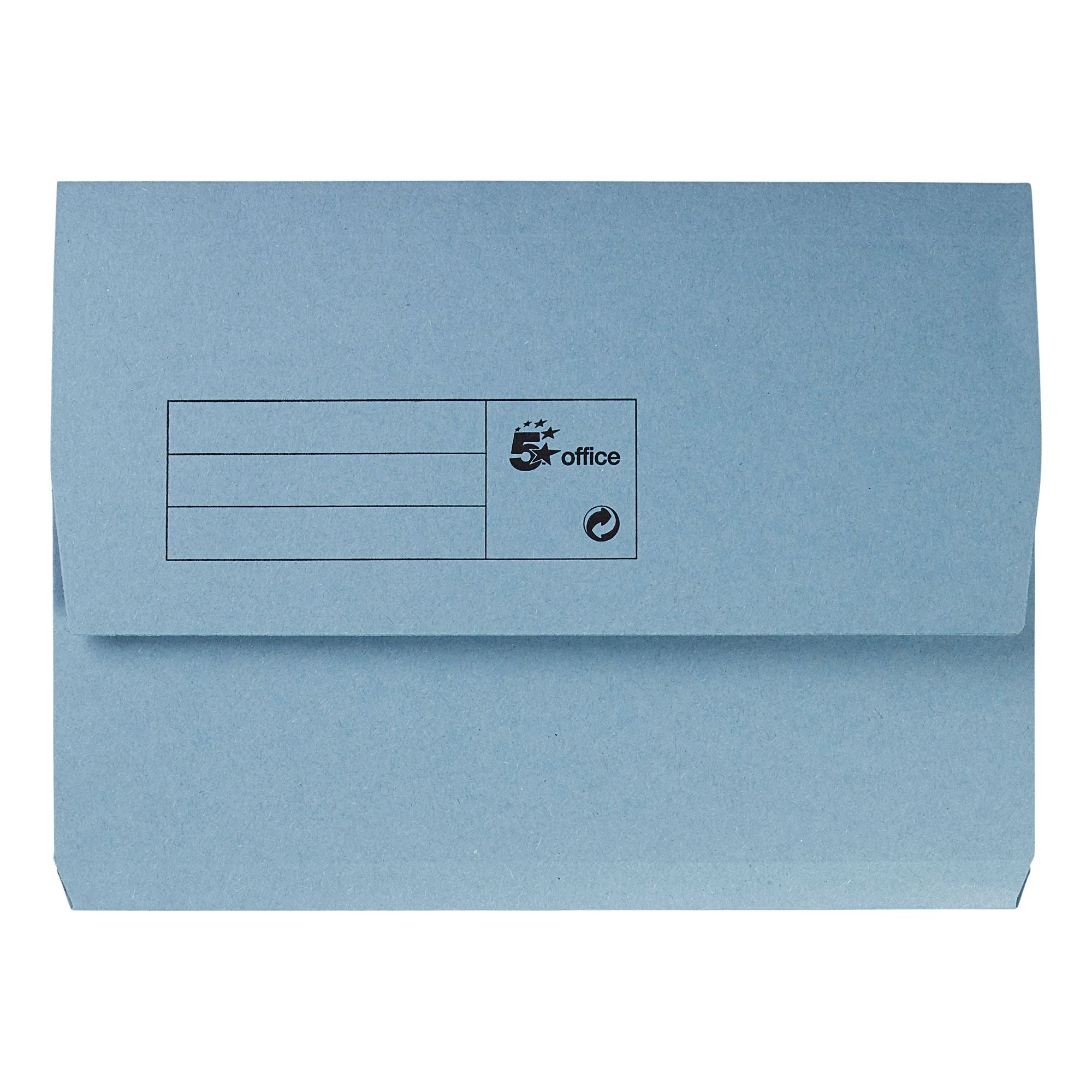 5 Star Office Document Wallet Half Flap 285gsm Recycled Capacity 32mm A4 Blue â€“ (Pack of 50)