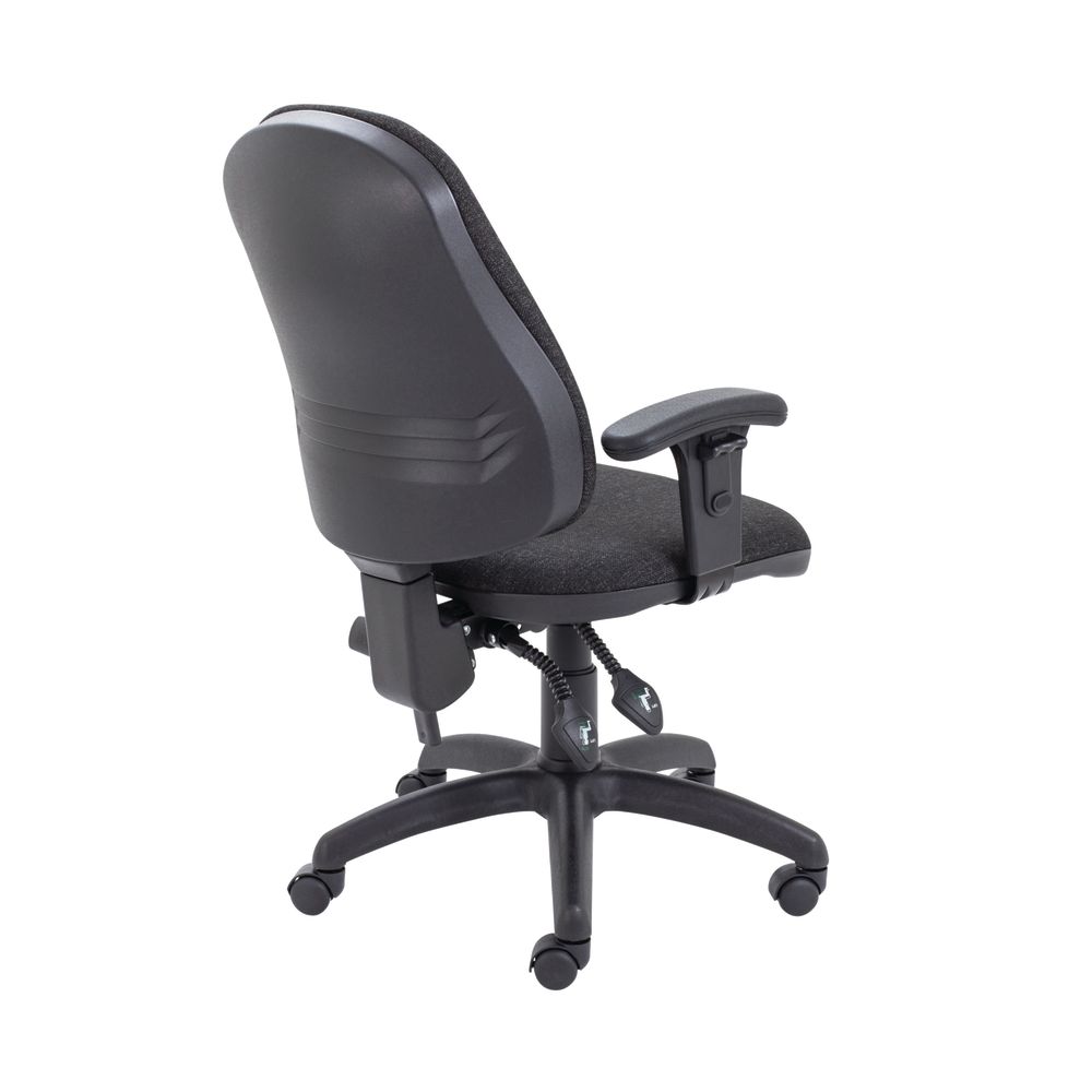 First High Back Operator Chair With T-adjustable Arms 640x640x985-1175mm Charcoal Kf839244