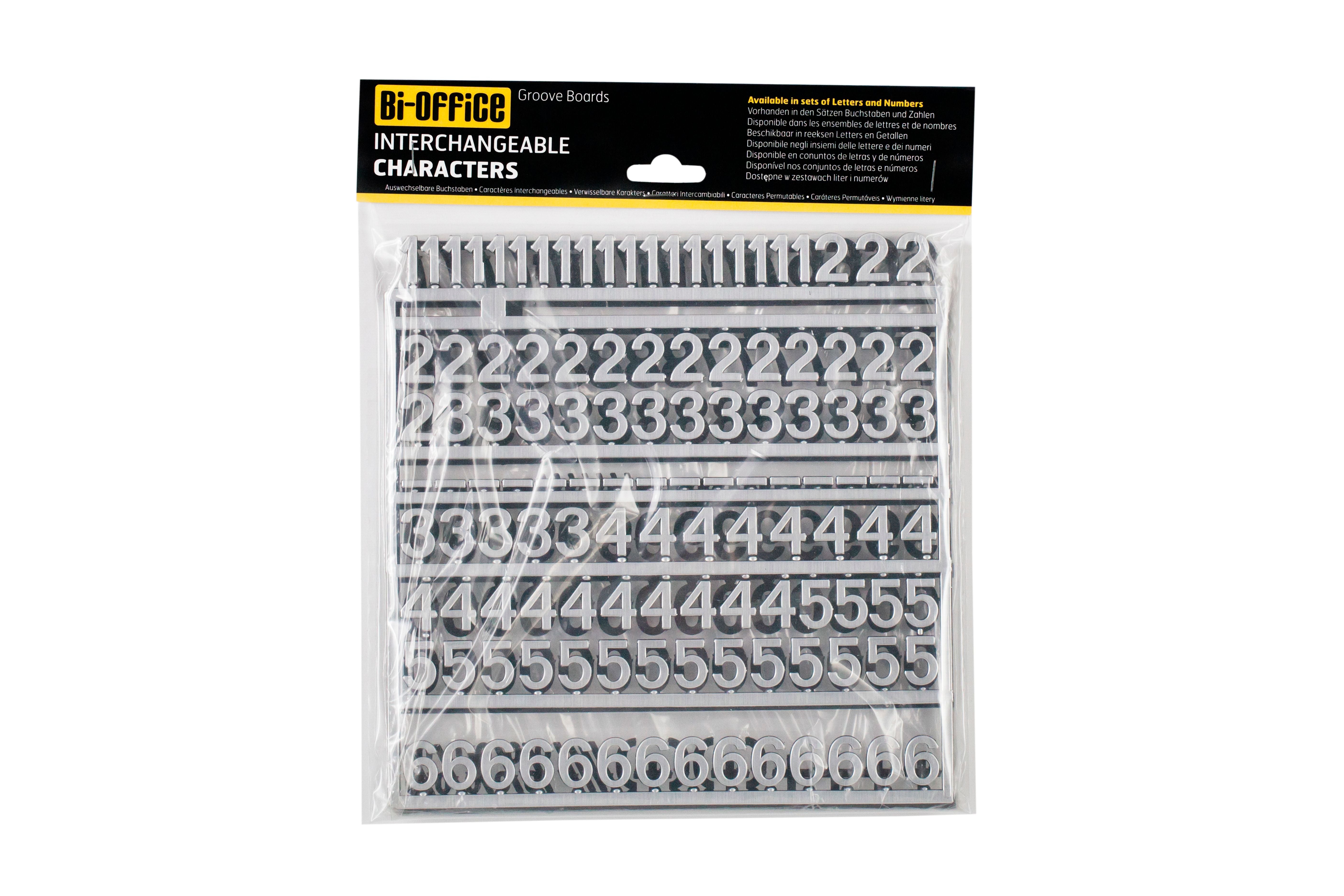 Bi-office Changeable Letter Boards Characters 19mm Silver – (Pack of 264)