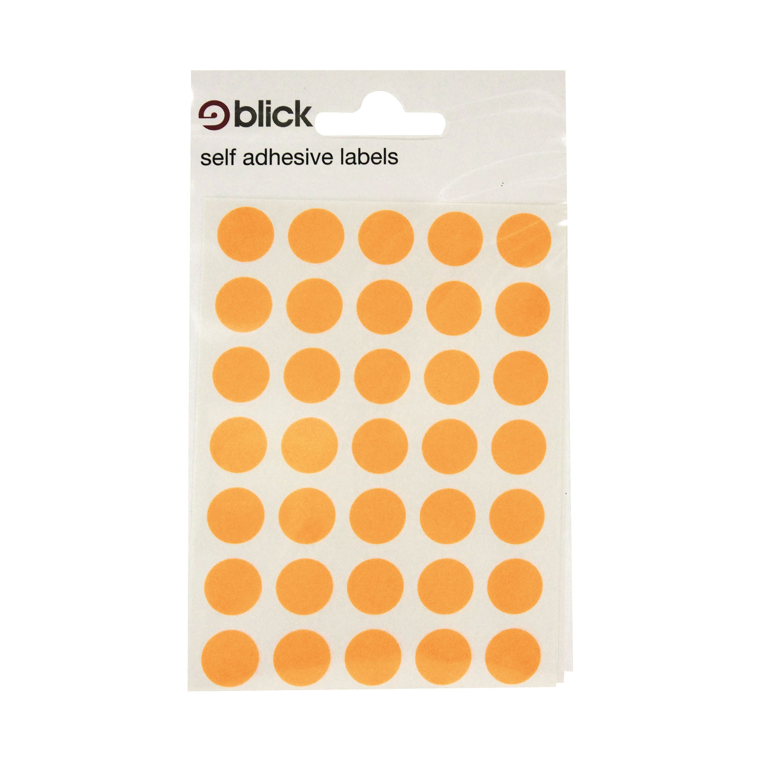 Blick Fluorescent Labels In Bags Round 13mm Dia 140 Per Bag Orange – (Pack of 2800)
