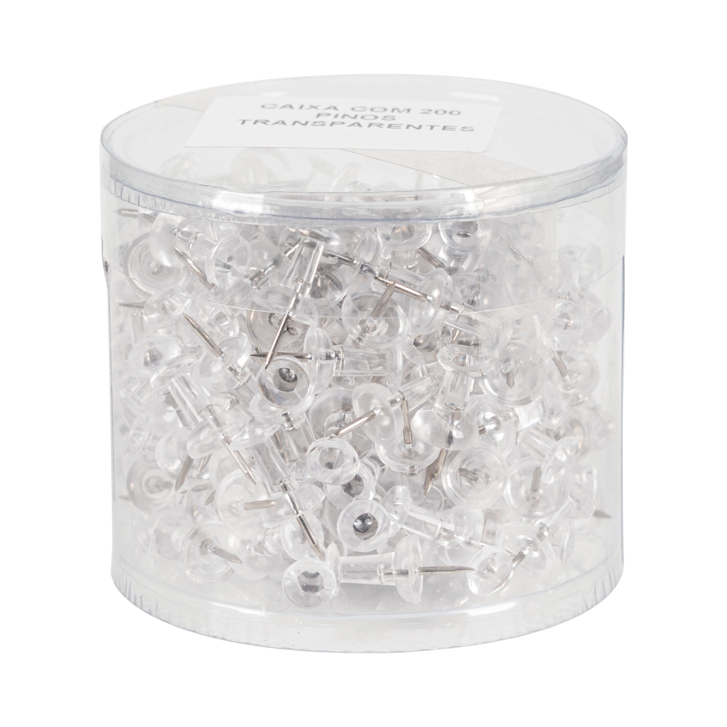 Bi-office Push Pins Clear/Transparent – (Pack of 200)