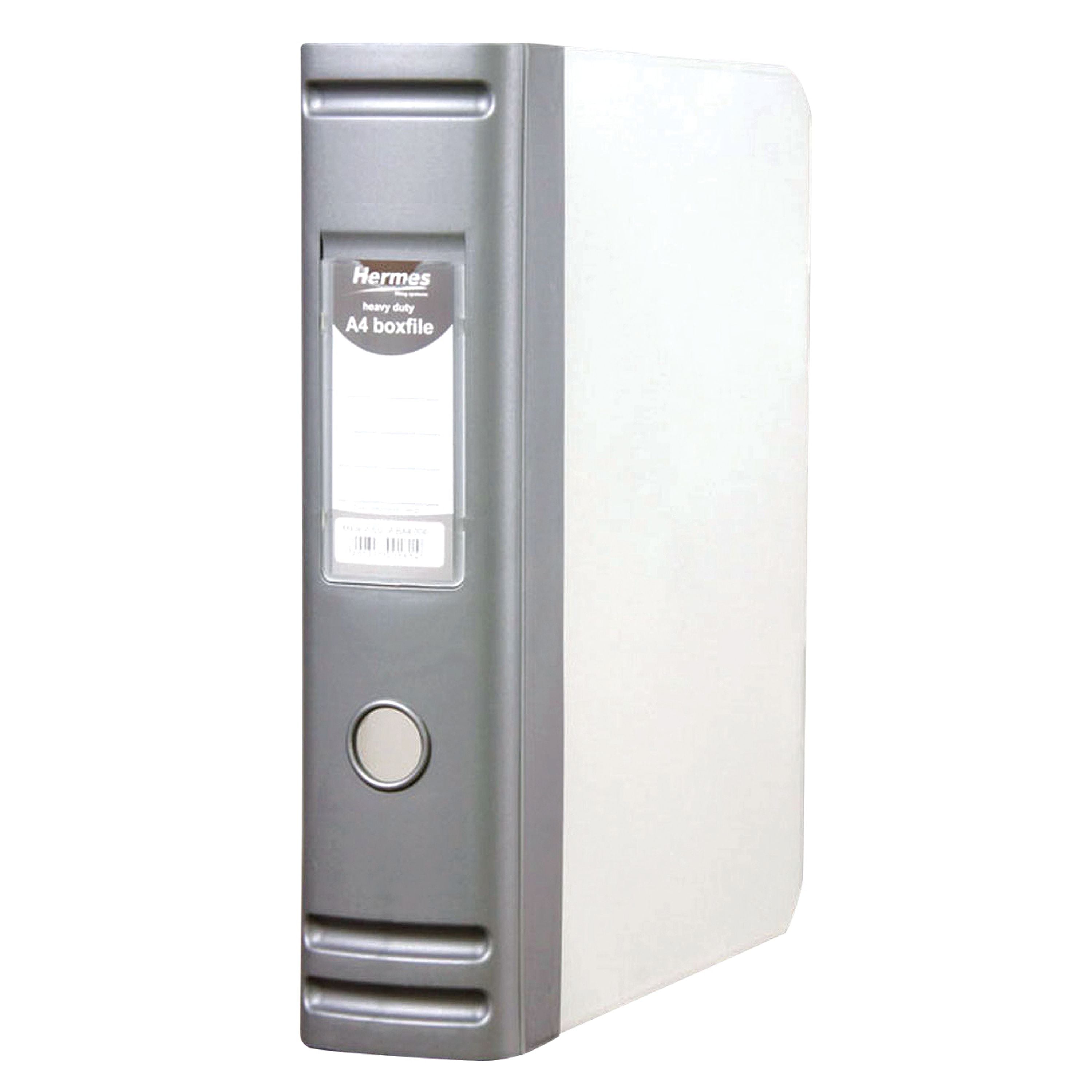 BDS Hermes Heavy Duty 80mm 2d-ring Polypropylene Box File A4 Silver