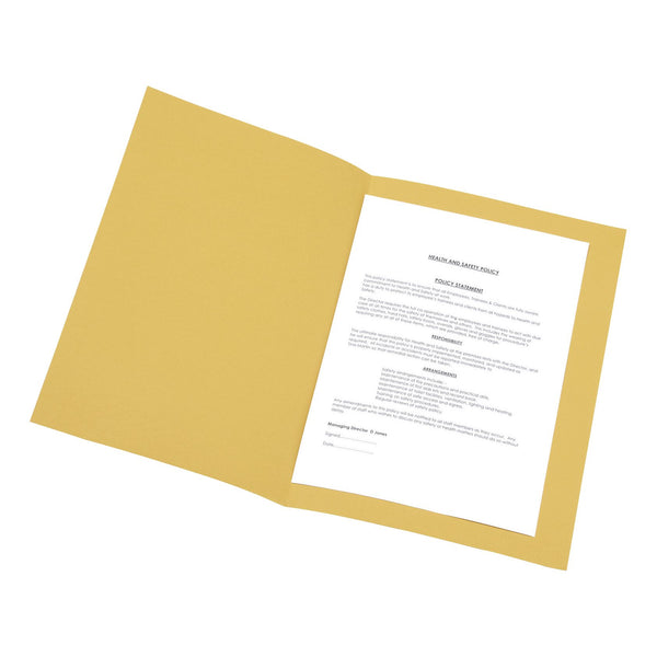 5 Star Office Square Cut Folder Recycled 250gsm Foolscap Yellow - (Pack of 100)
