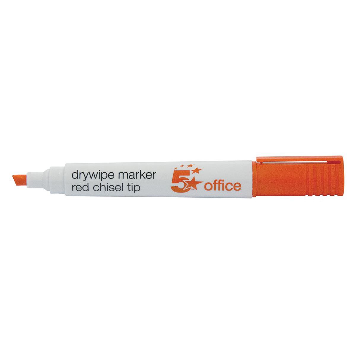 5 Star Office Drywipe Marker Xylene/Toluene-free Chisel Tip 2-5mm Line Wallet Assorted – (Pack of 4)
