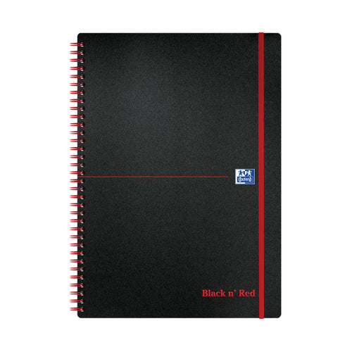 Black N Red Wirebound Polypropylene Notebook 140 Pages A4 – (Pack of 5)