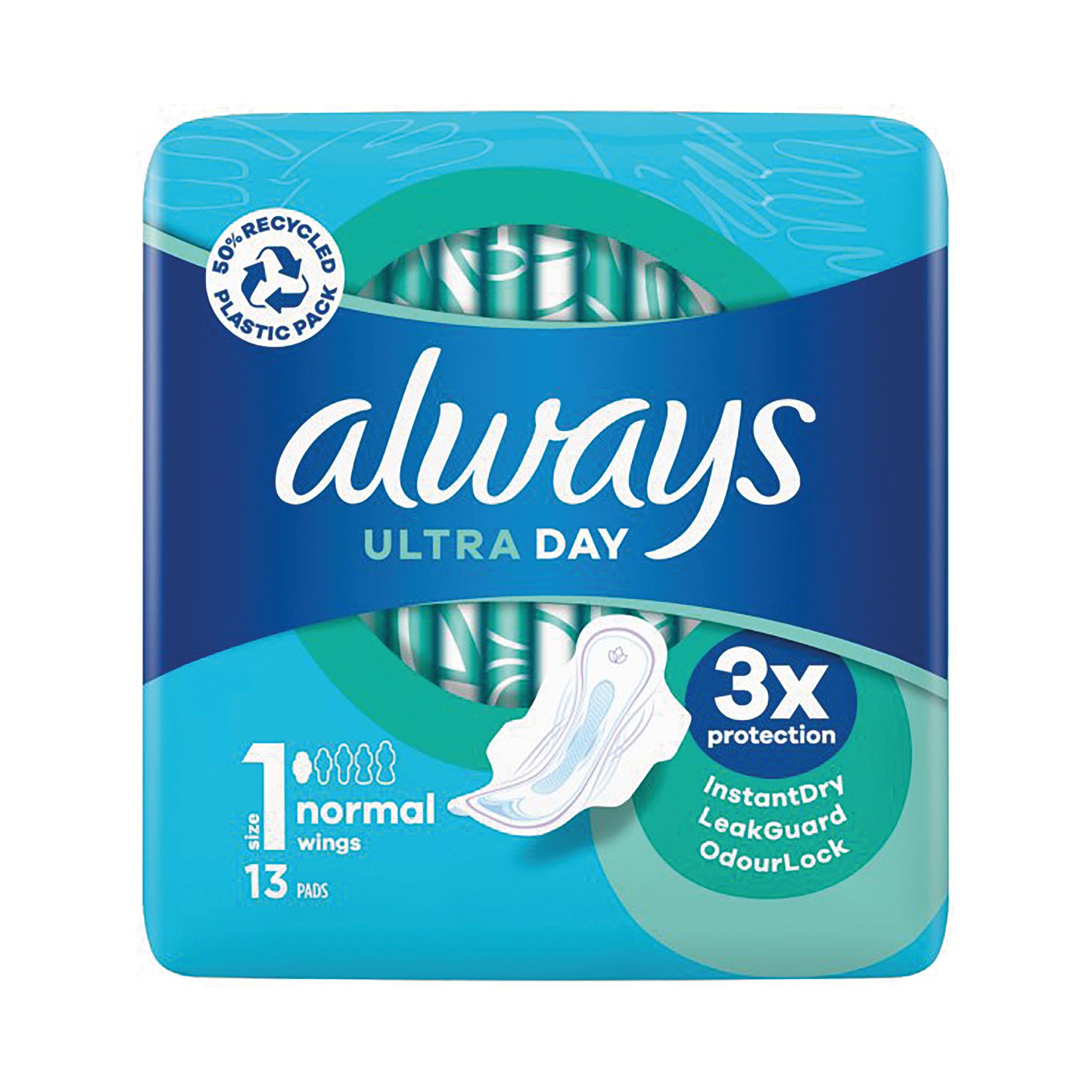 Always Ultra Day Pads With Wings Normal Size 1 X13 Per Pack – (Pack of 12)