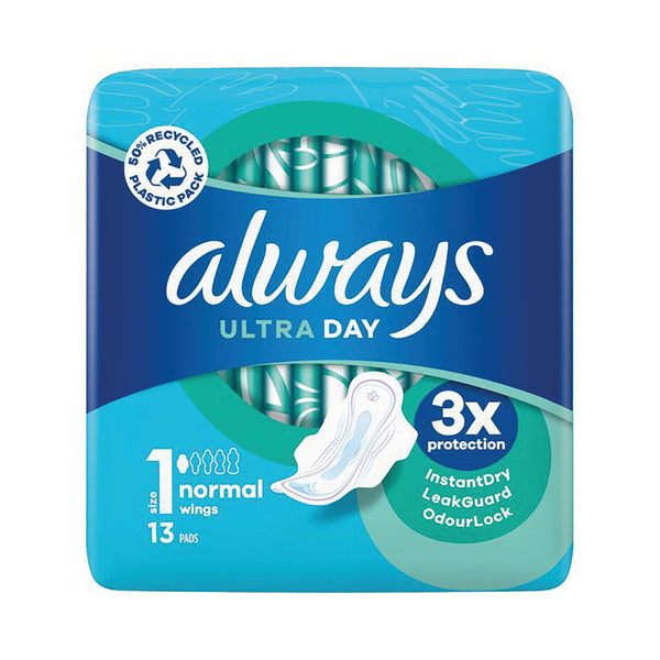 Always Ultra Day Pads With Wings Normal Size 1 X13 Per Pack (pack Of 12) 927322
