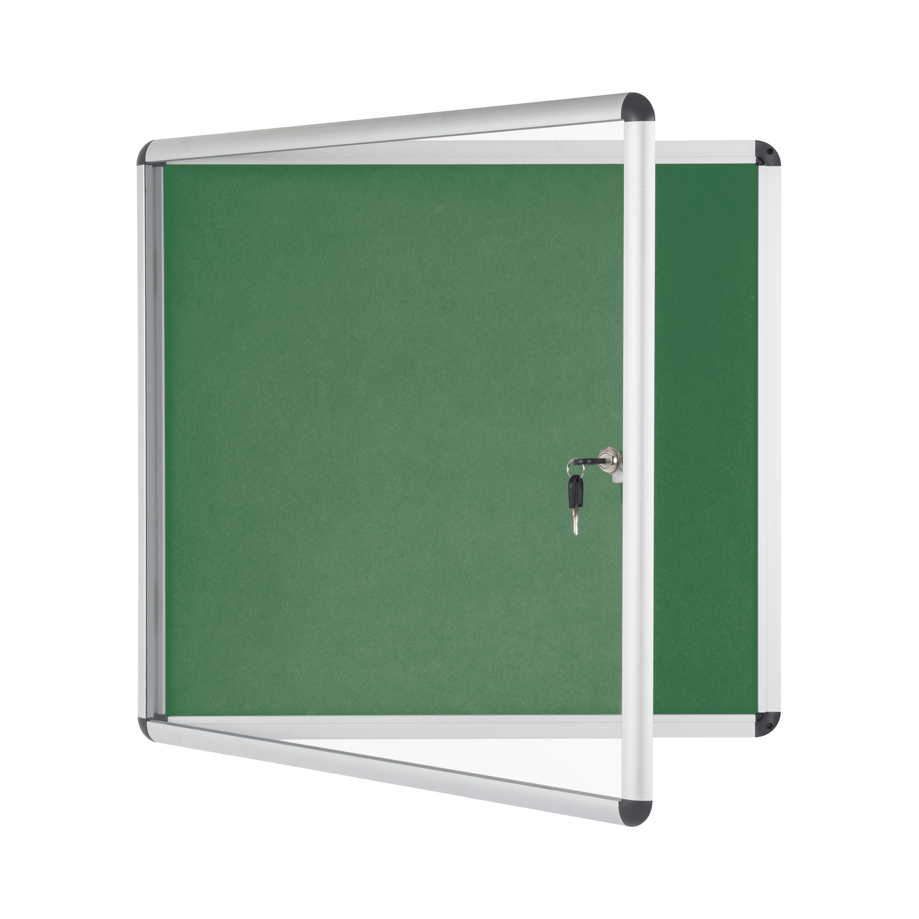 Bi-office Enclore Display Case Green Felt Acrylic Aluminium Frame 15xa4 Vt640102150